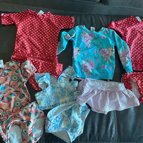 Girls 2T RuffleButts Swim Suits - Picture 1 of 3